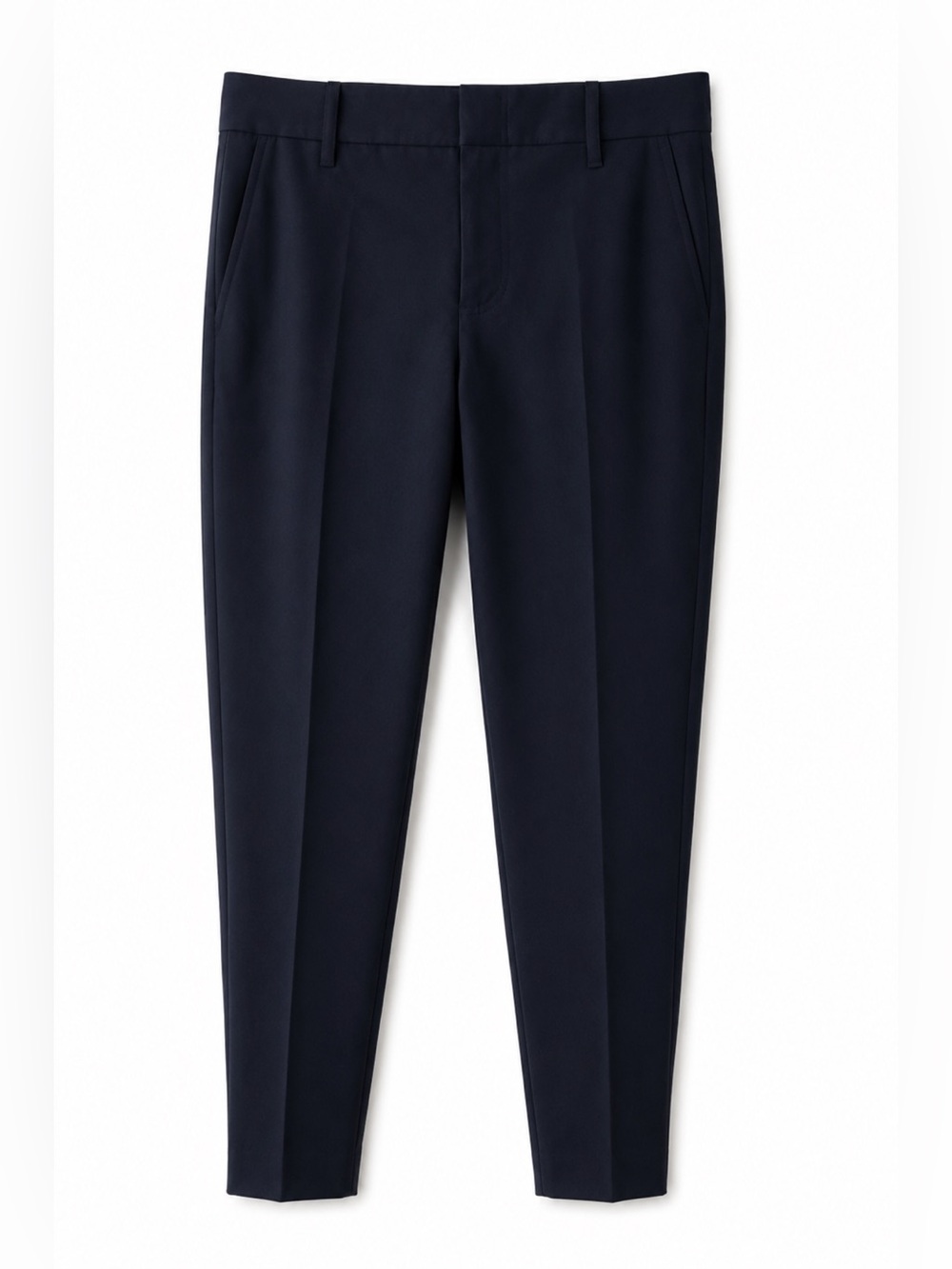 Vince Navy Italian Wool Blend Tailored Straight-Leg Trousers - Size 2